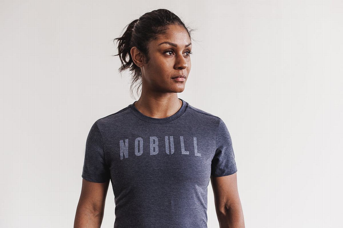 Nobull Women\'s T Shirts Navy | Australia (HD1243)